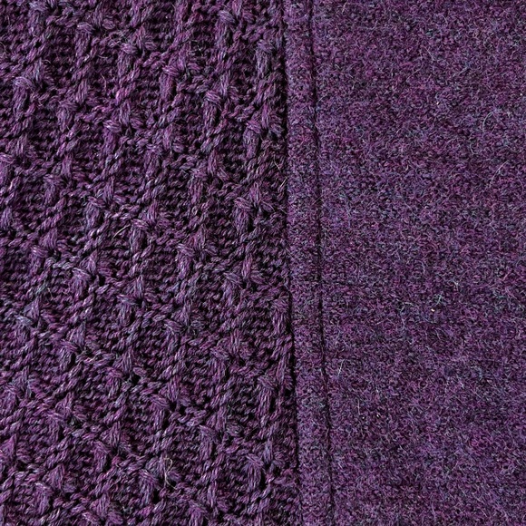 Vintage Geiger Austria Tyrol Boiled Wool Sweater Knit Blazer Purple 38 (US S/M) - Picture 8 of 13